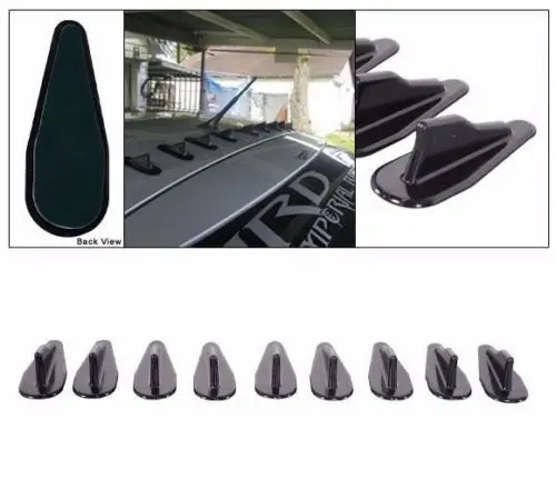 

Universal EVO-Style PP Roof Shark Fins Spoiler Wing Kit Vortex Generator 10PCS