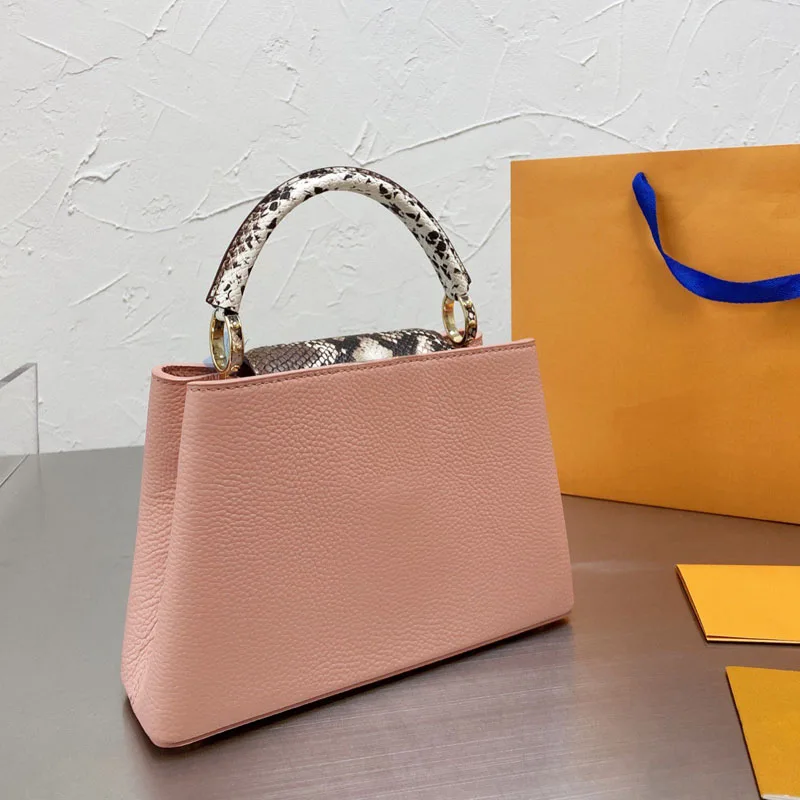 

With logo Fashion all-match high quality messenger bag One Shoulder Bags Solid color Genuine Leather multiple colour Handbags