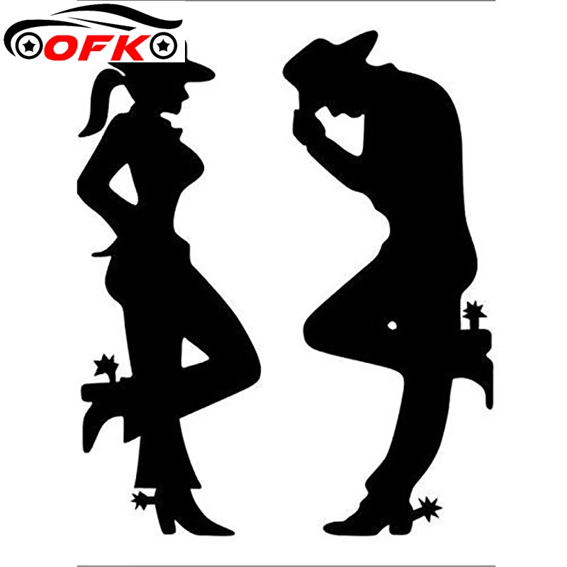 

For Country Couple Cowboy Cowgirl Vinyl Decal Sticker Laptop Phone Rear Window Car Sticker