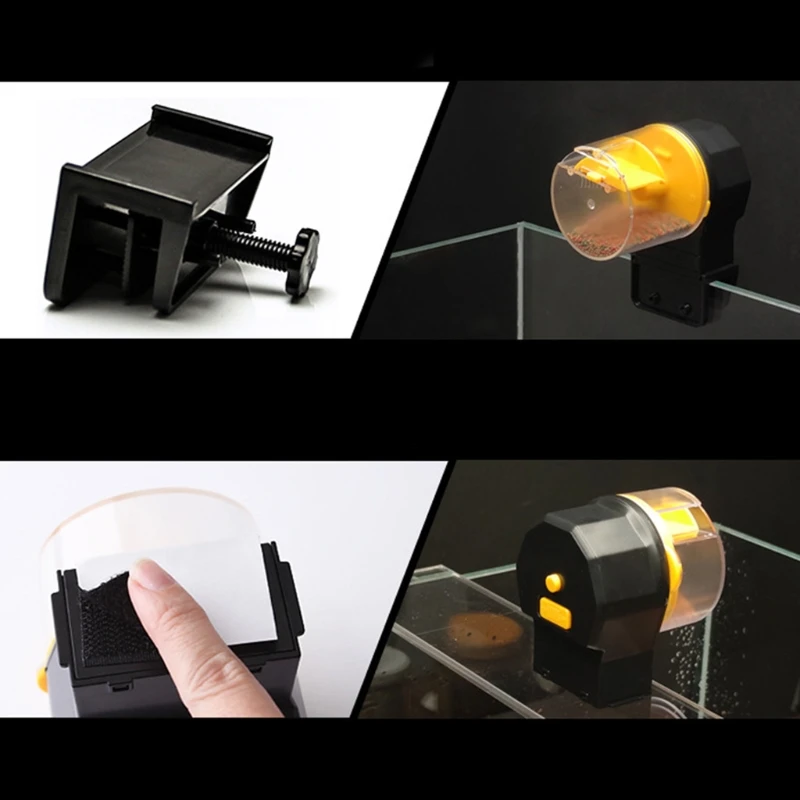 Automatic Aquarium Intelligent Fish Feeder Adjustable Clamp Base Food Timer Dispenser Auto Feeding for Small Tank | Дом и сад