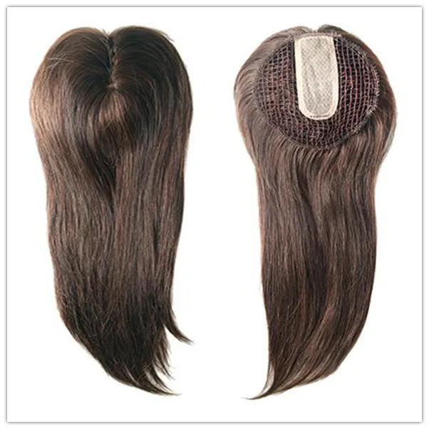 4 # Hstonir шелковая сеточка Топпер европейские волосы remy блонд закрытие парик украшение волос сетевой верхний кусок TP27 - Парик Цвет: 4 #