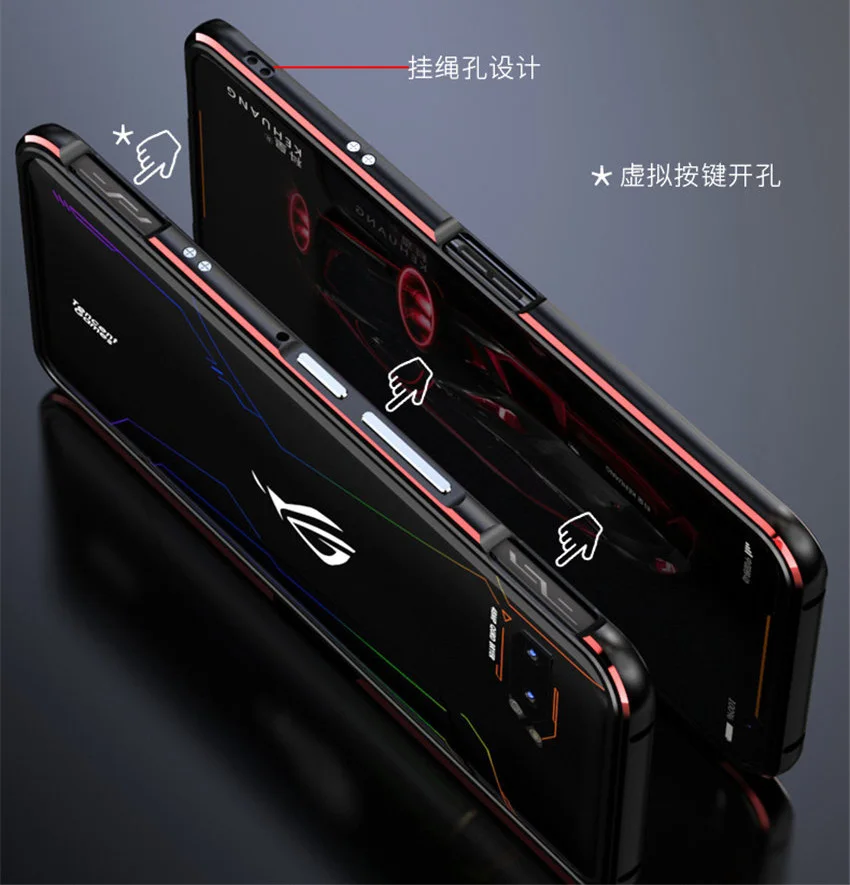 Для ASUS ROG 2 ROG2 чехол металлический каркас двойной цвет Алюминиевый Бампер Защитный чехол для ASUS ROG Phone II чехол