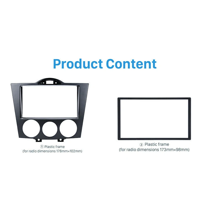 

2 Din Stereo Panel For Mazda Rx-8 Rx8 2003-2008 Radio Fascia Dash Kit Frame Bezel