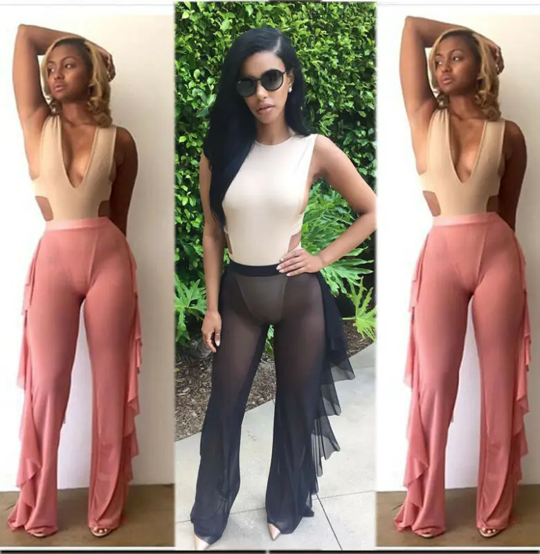 Женский купальный костюм сетчатый бикини накидка купальник длинные штаны брюки