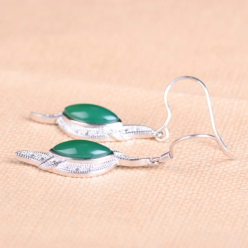 Натуральный зеленый серьги с нефритом для того чтобы женщины отправьте друзьям