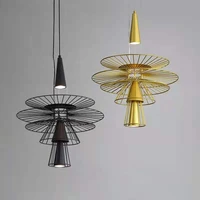 postmodern simple iron wire hollow flying saucer chandelier living room teahouse creative hotel designer lamps