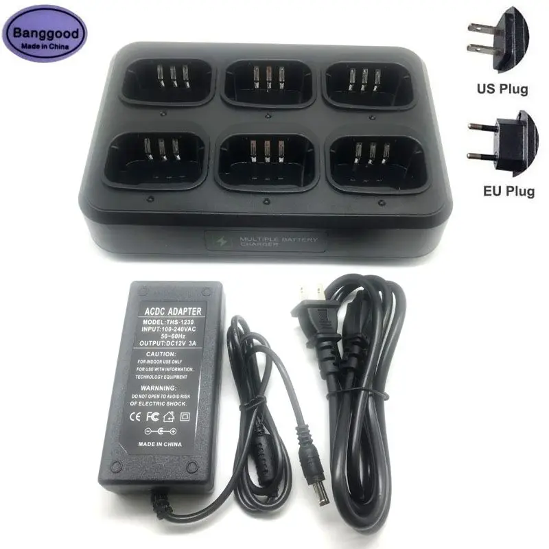 

Зарядное устройство для аккумуляторов с несколькими блоками и шестью способами быстрой зарядки для TYT MD-380 MD380, RETEVIS RT3 RT3S DMR, зарядка раций