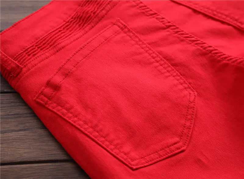 Мужские уличные эластичные тонкие плиссированные Лоскутные прямые байкерские