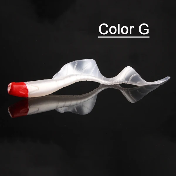 color g 10 шт./упак. 65 мм 1,7 г Гибкая мягкая рыбальская приманка-личинка с длинным хвостом искусственный червь крючок для рыбной ловли 7 цветов рыболовные приманки - Color: color g