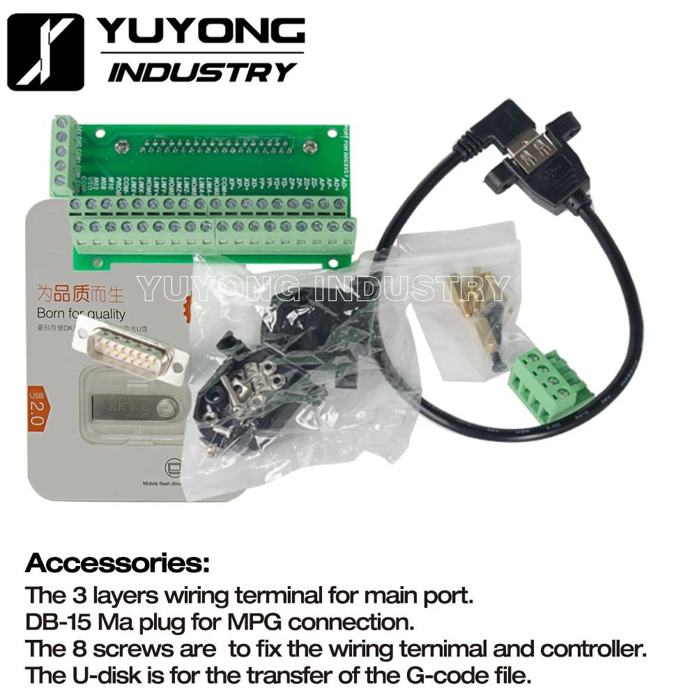 DDCS V2.1 V3.1motion control system set 3-axis 4-axis cnc controller, emergency stop electronic handwheel support G code