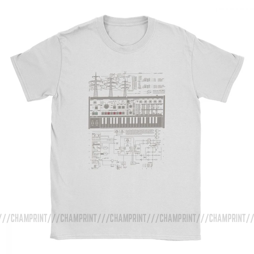 Microkorg промышленные футболки мужские Synth Synthesizer Techno с коротким рукавом винтажные