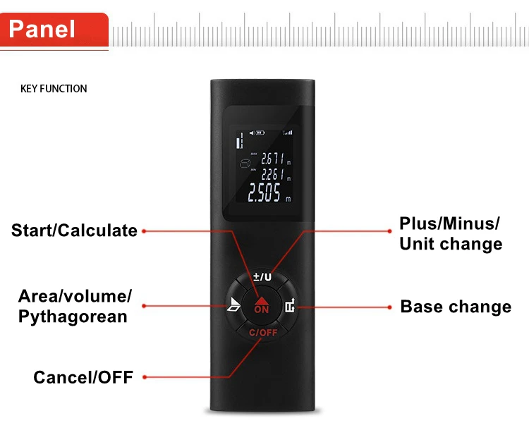 Amvolta Rechargeable Laser Distance Meter 40m Portable Mini Telemetre Rangefinder Digital Trena Range Finder Measure | Инструменты