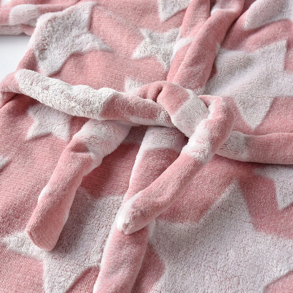 Toddler Kids Boys Girls Flannel Bathrobes Robes Towel Night-gown Sleepwear Star Hooded Children Kid Bath Robes Pajamas Sleepwear