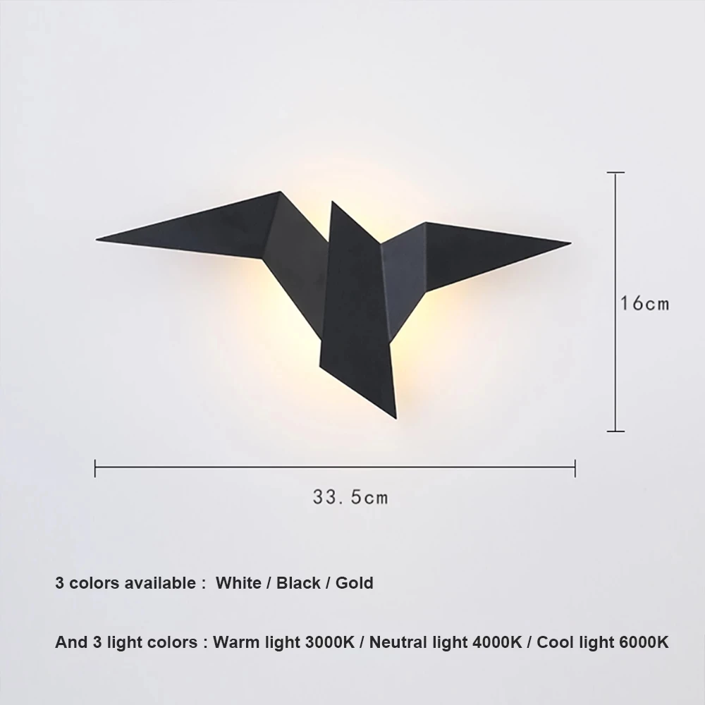 

New flying bird wall lamp creative personality front desk background wall modeling lamp simple living room bedroom aisle bedside
