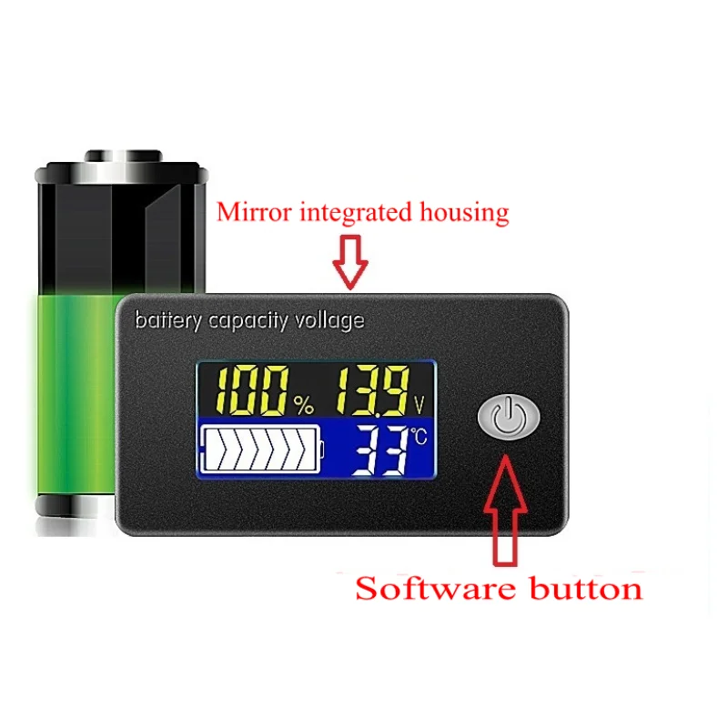 DC 10V ~ 100V Li Ion Lifepo4 свинцово кислотный аккумулятор тестер Индикатор емкости