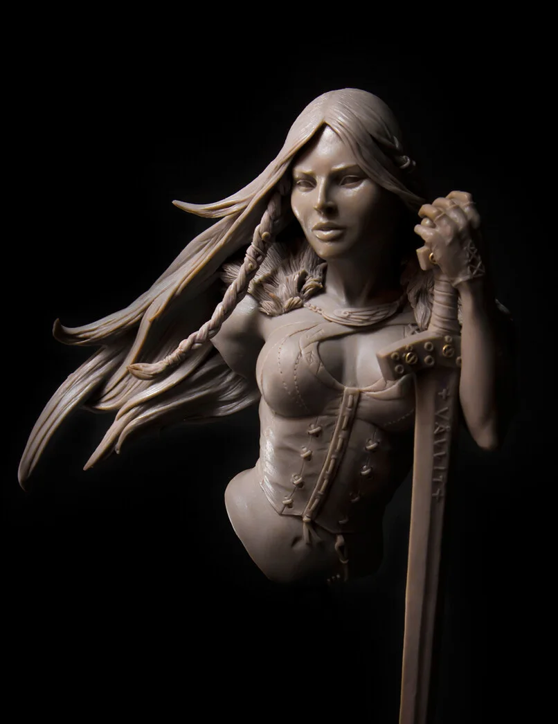 

1/10 ancient woman warrior with sword bust (NO BASE ) Resin figure Model kits Miniature gk Unassembly Unpainted