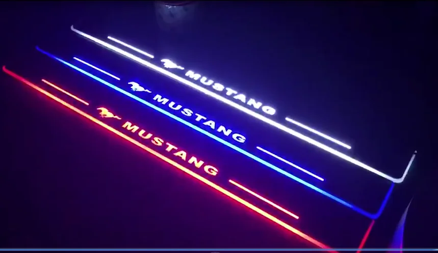 

Free express ship Led door sill Decorative lights Slat guards Plate strips for Ford mustang