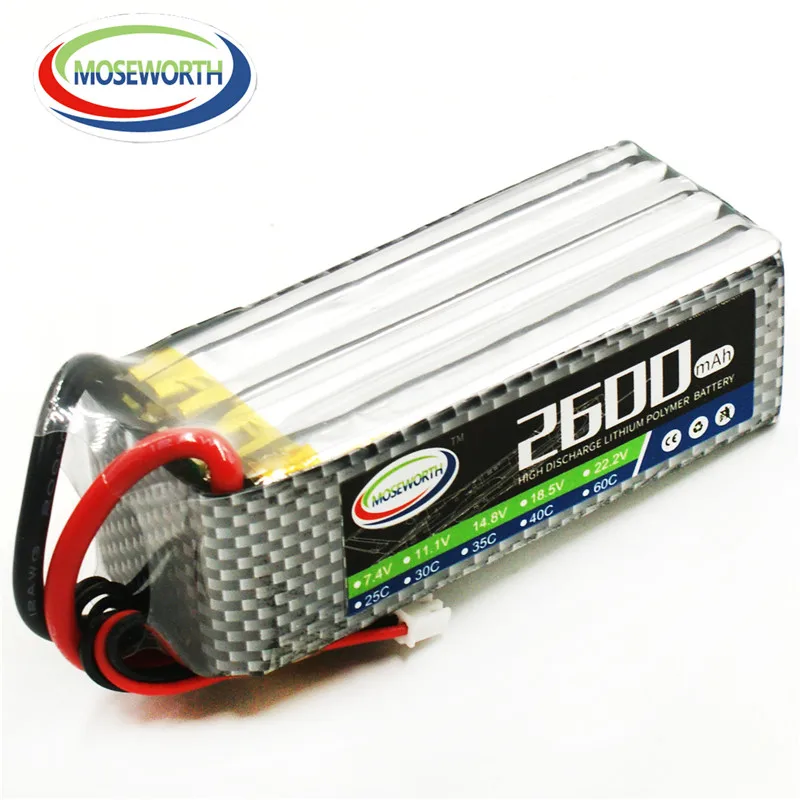 Батареи 6S 22 2 в 2600 мАч 30C RC самолет LiPo батарея для радиоуправляемого вертолета
