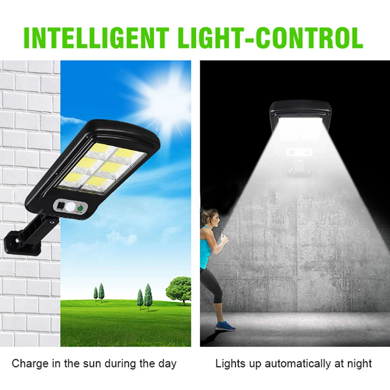 

LED Waterproof Solar Street Light Motion Sensor Outdoor Wall Lamp+Remote Control