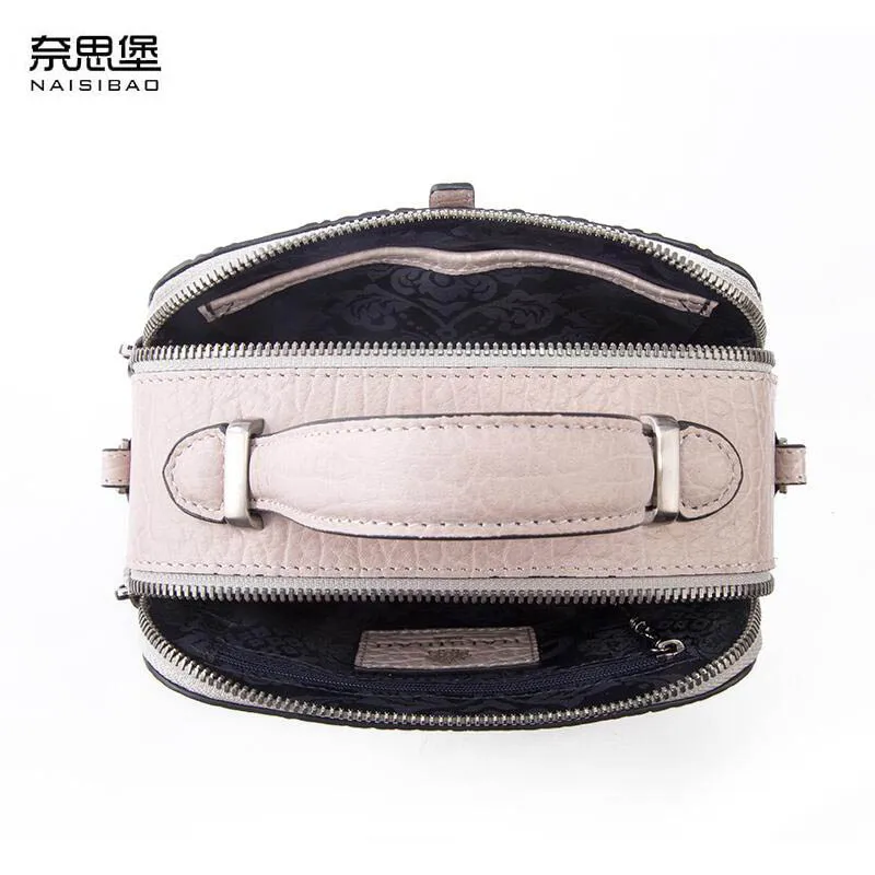 Женская сумка из натуральной кожи NAISIBAO модная роскошная на плечо с тиснением