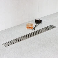 24 inch floor drain linear shower drain with removable square hole panel brushed in 304 adjustable feet and hair strainer