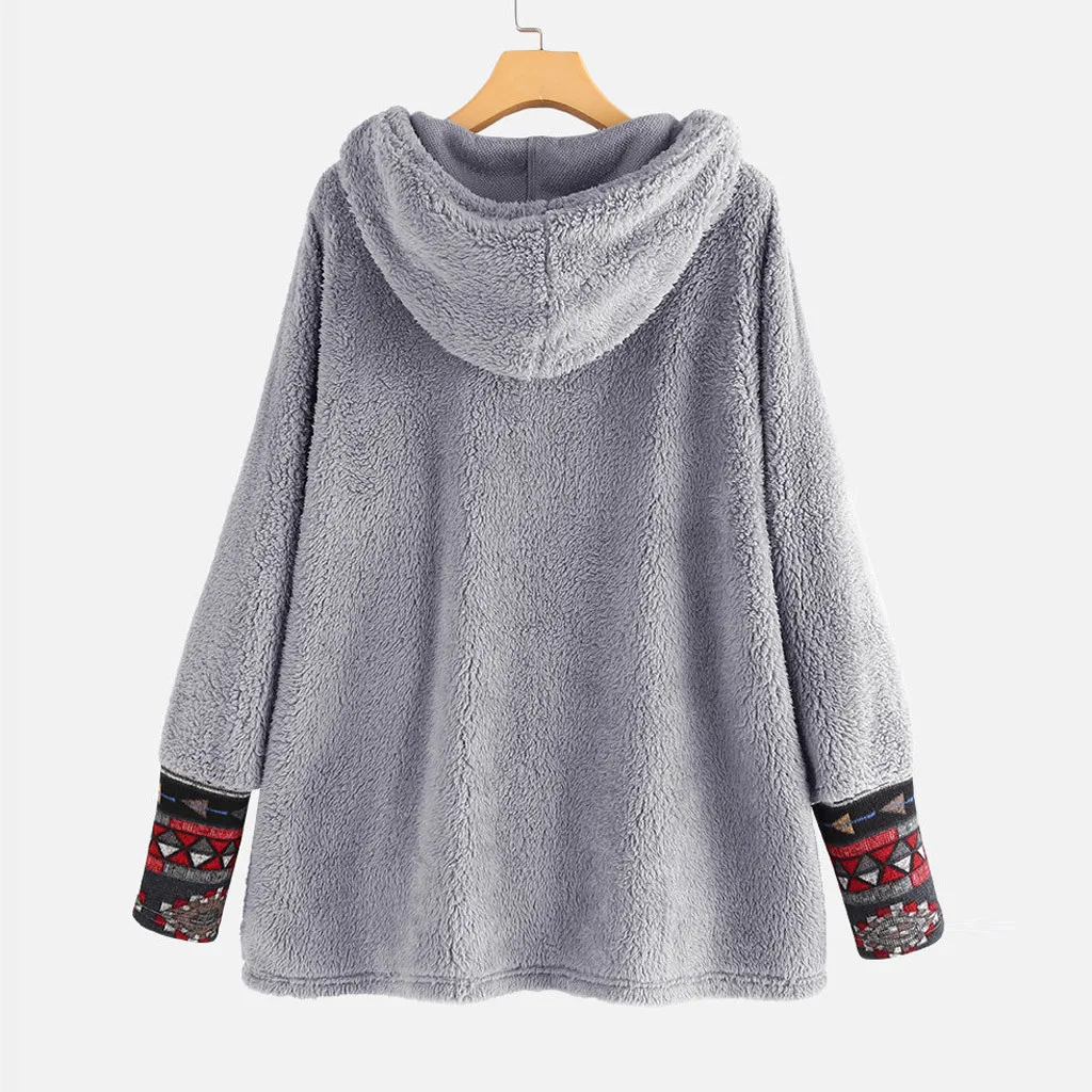 Женская обувь в этническом стиле с рисунком из кусков толстовки флиса капюшоном