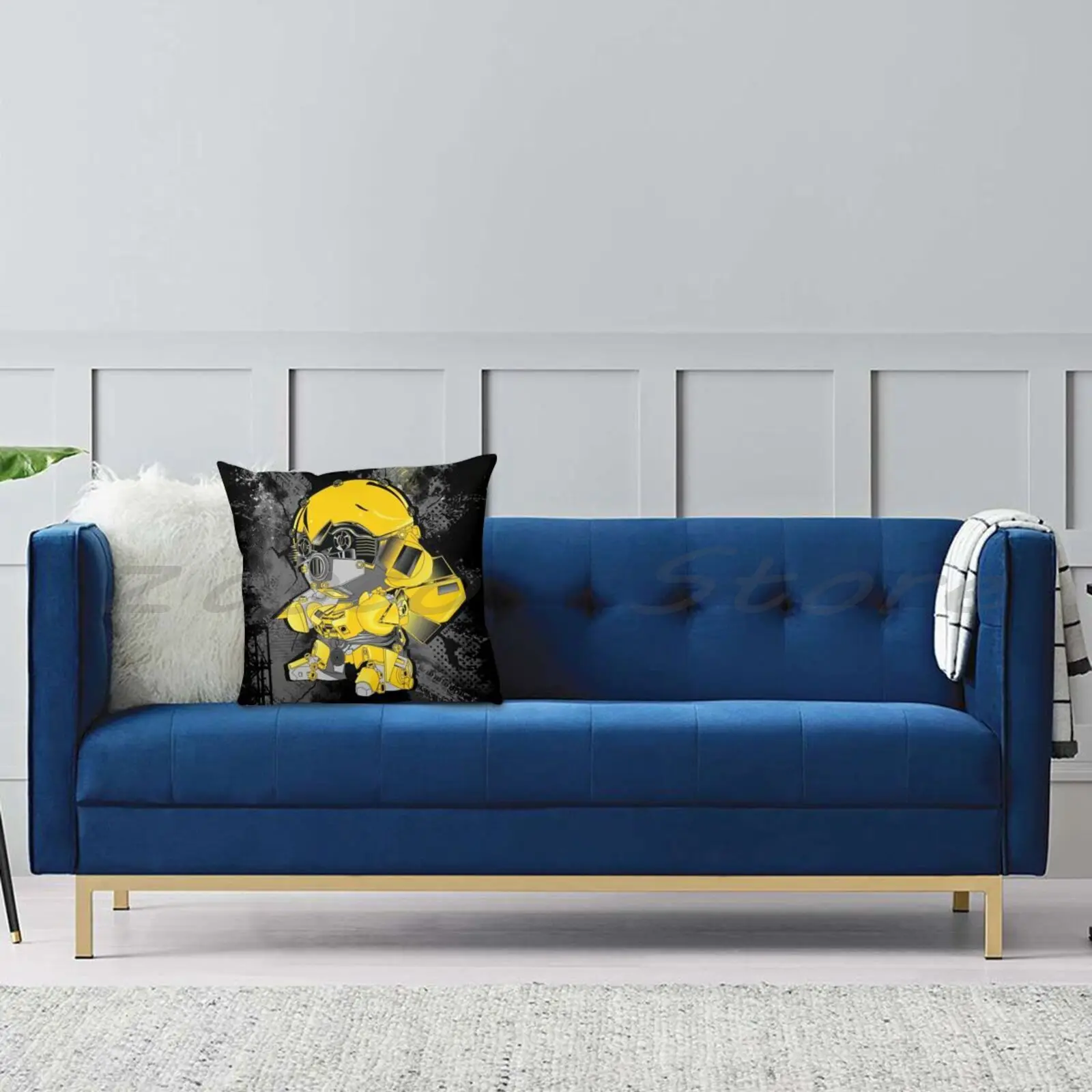 Наволочка Bumblebee с надписью наволочка из хлопка и льна плюшевая помпоном для