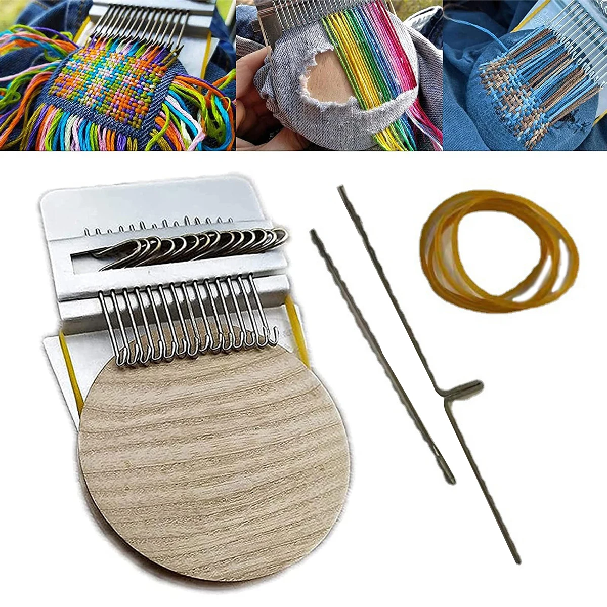 

Мини-текстильная машина для быстрого плетения, маленький ткацкий станок, мини-плетение с деревянными дисками, ремонт мелких отверстий в оде...