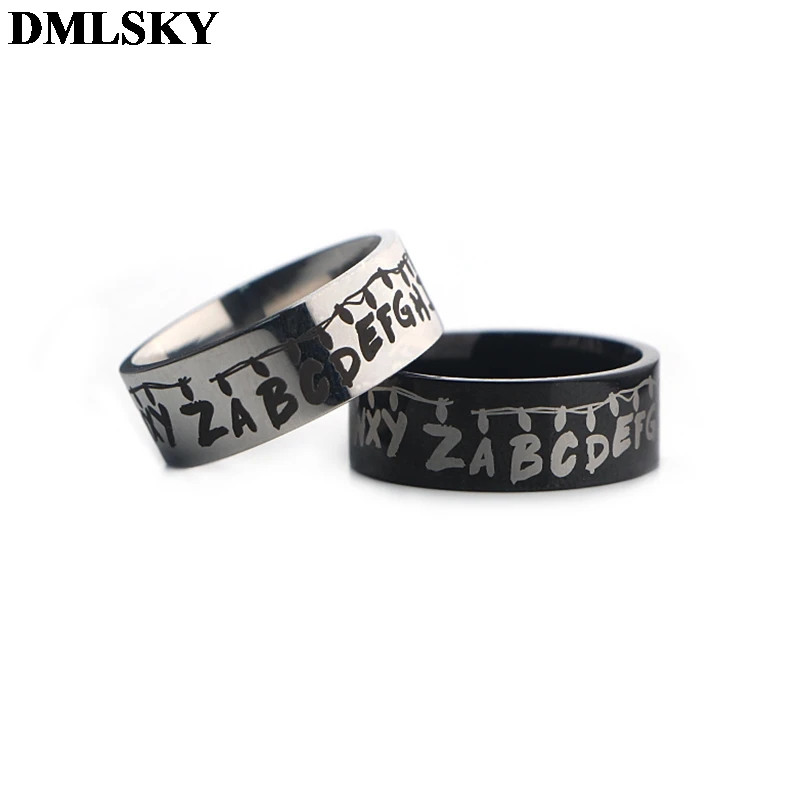 DMLSKY странные вещи крутые кольца черные модные на палец ювелирные изделия панк