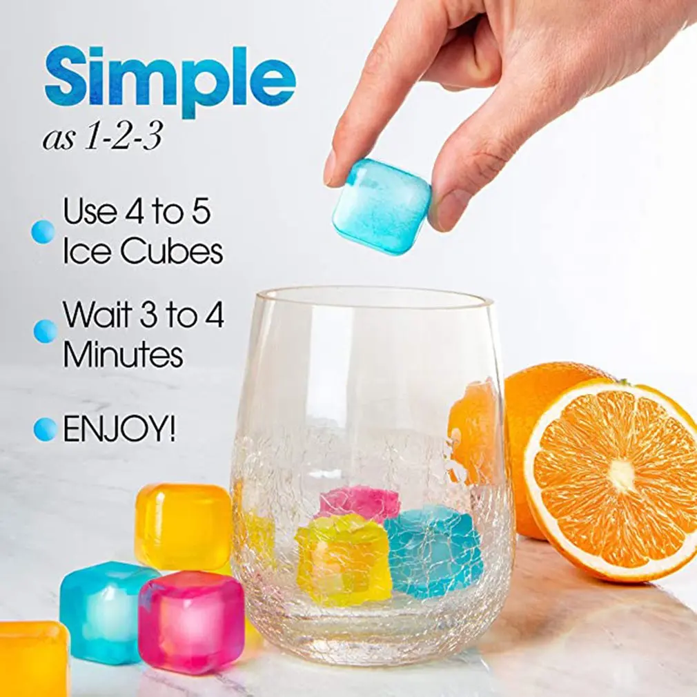 

10pcs Ice Cubes Reusable Multicolour Ice Cube Picnic Keep Drink Cool Physical Cooling For Wine Whiskey Cocktail Bar Tool