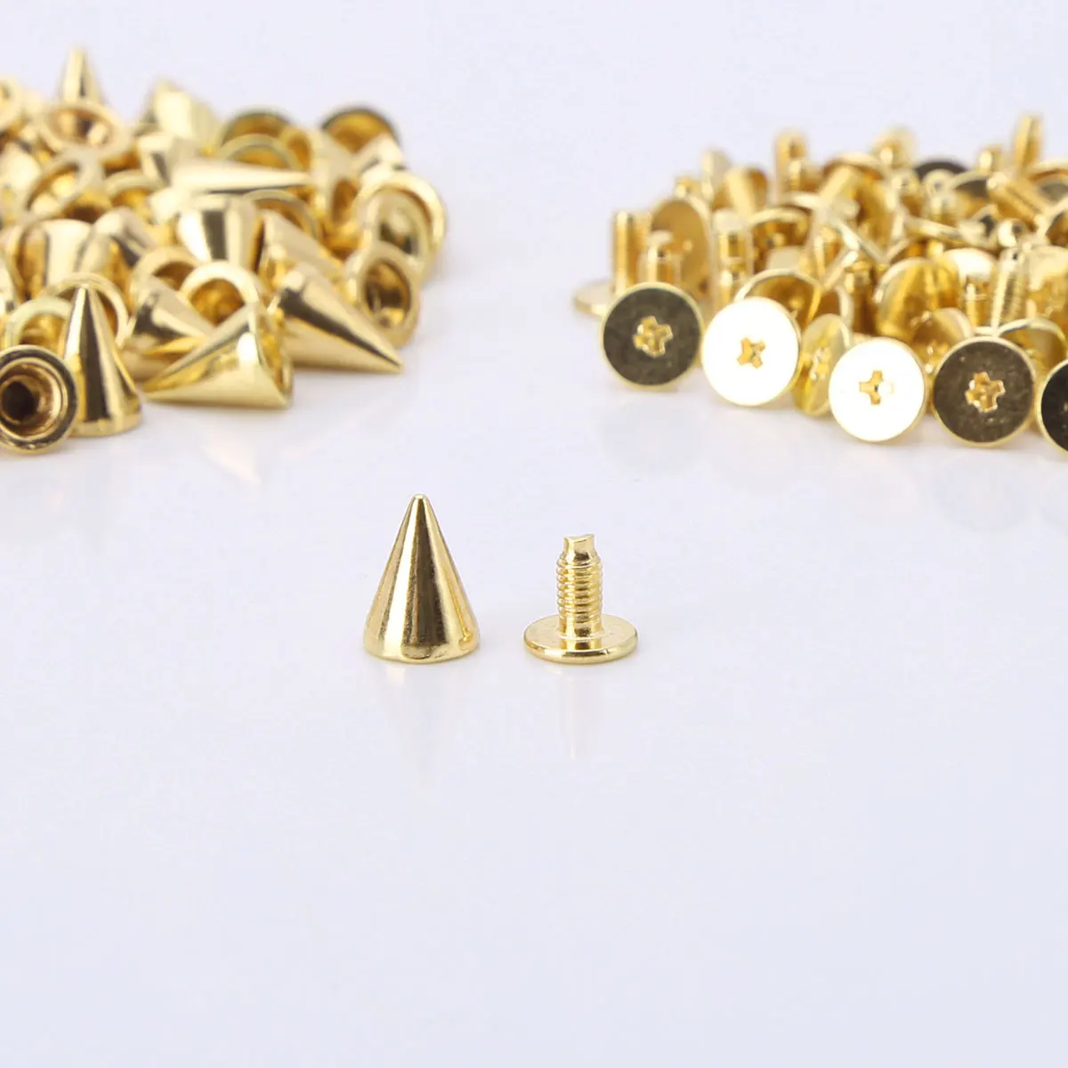 100 шт конус металлическими шипами обувь на заклепках в стиле панк Screwback Шпильки DIY