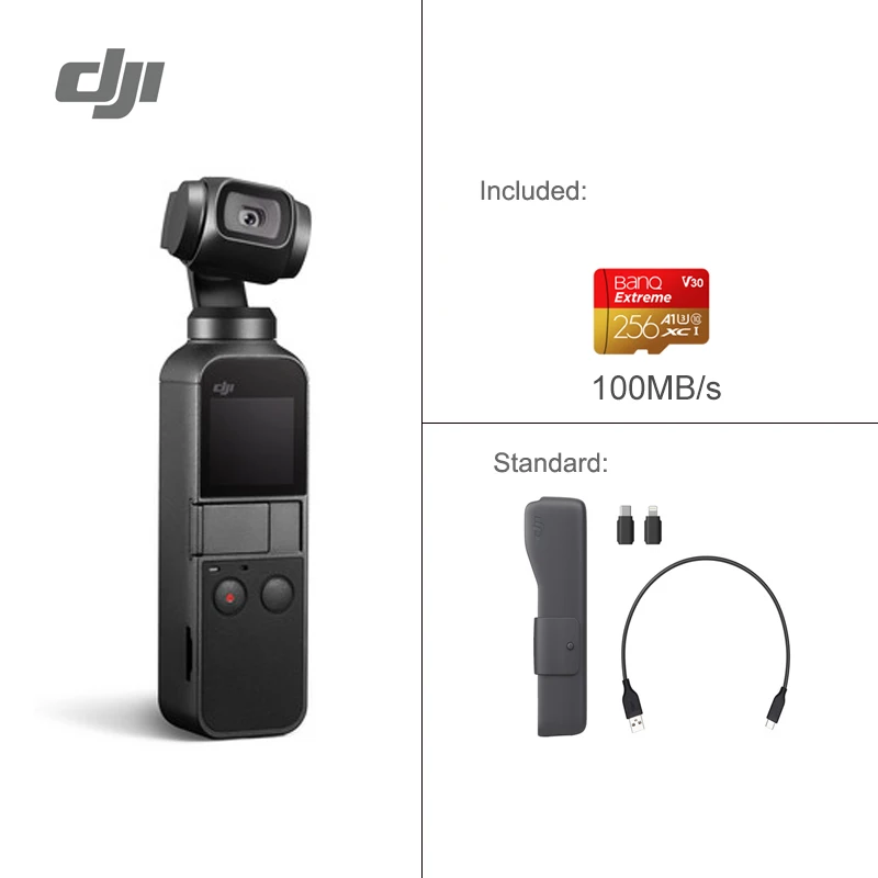 with 256GB DJI Osmo карман самый маленький 3-осевая стабилизированная селфи! Успей купить! бренд Новые DJI osmo на - Цвет: with 256GB