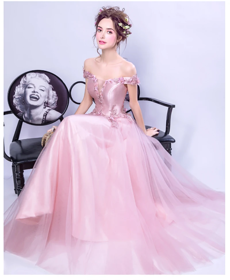 Pink Long Prom Dresses Spaghetti Tulle Sexy dark pink flower fairy Backless Evening Gowns for girls