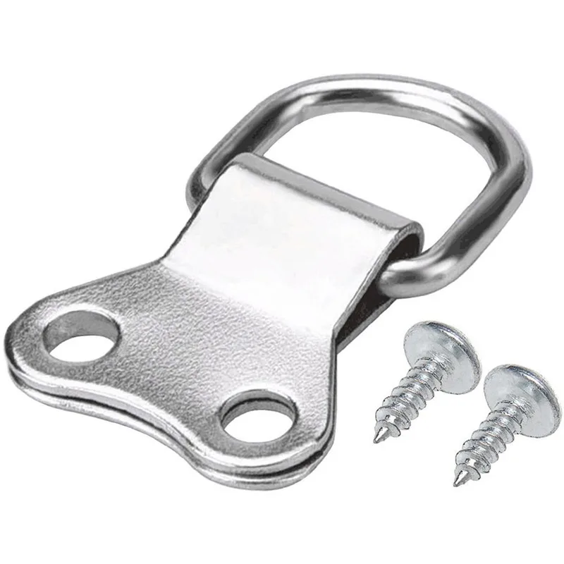 

25 pcs D-Ring Picture Frame Hanging Hooks Double Hole Hangers With Screws Silver