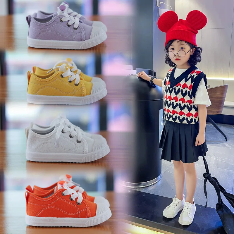 

Kids Sneakers Boys Shoes Girls Trainers Children Canvas Shoes Flat with School Shoes Casual Shoe Flexible Sole Fashion E03154