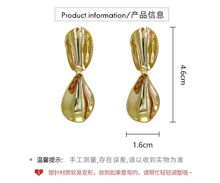 

Metal sequined earrings cold wind temperament simple personality commuter new tide earrings