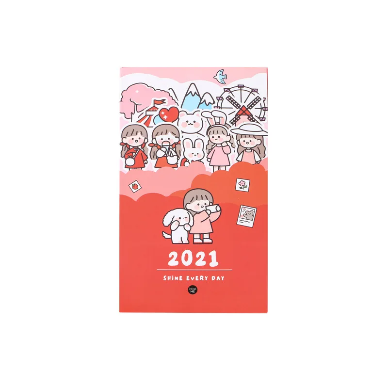 

Kawaii girl heart shaped wooden card desk calendar creative desktop decoration ornaments schedule memo wooden support calendar