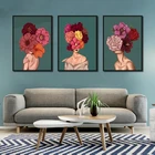 Настенная картина с абстрактными цветами для женщин, современный постер в скандинавском стиле для девушек, настенные картины для гостиной, украшение для дома