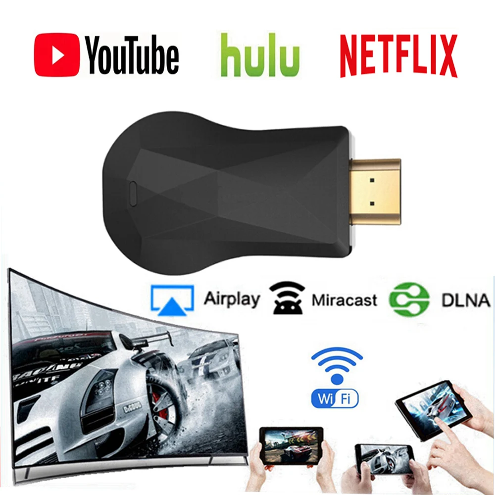 ТВ палка HDMI WiFi дисплей ключ YouTube Netflix AirPlay Miracast Палка для Google Chromecast 2 3 Android и ios