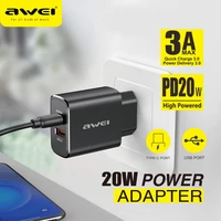 awei 20w usb type c charger for iphone 12 pro max mini quick charge 3 0 qc pd 20w usb c fast charging travel wall for iphone 12