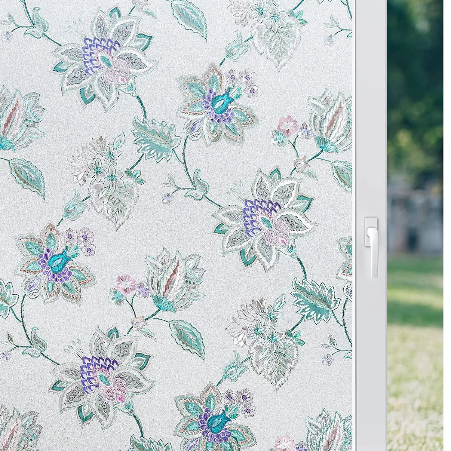 

Window Privacy Film Stained Glass Decor Clings for Home Frosted Opaque Bathroom Coverings Static Cling Glass Door Sticker