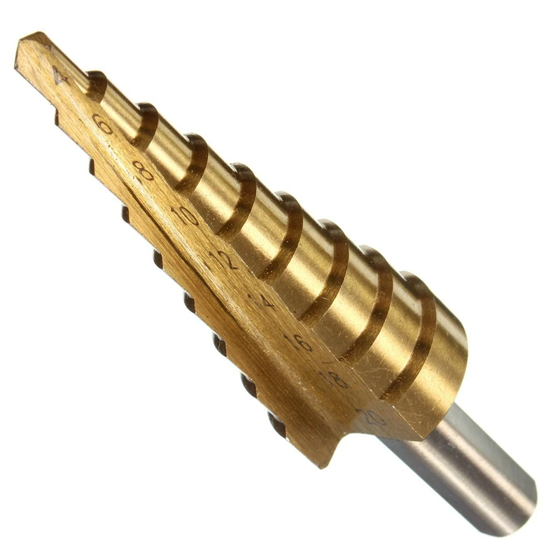 HSS шаг сверла коническая титановая 1/4 шестиугольная штанга для сверлильной