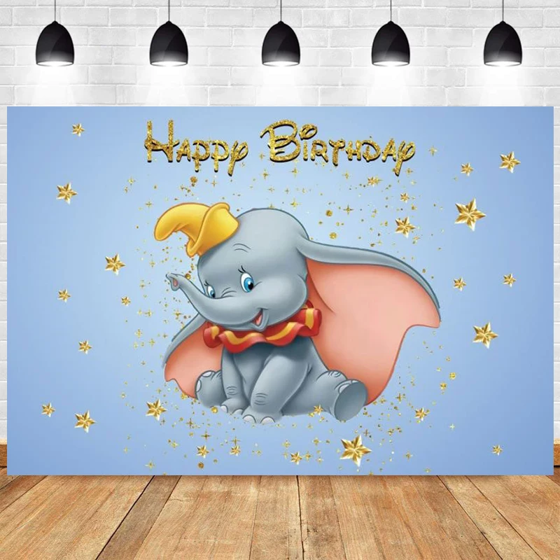 

Dumbo Circus Photo Backdrop Carnival Twinkle Star Newbon Boys Happy Birthday Party Photograph Background Banner Decoration