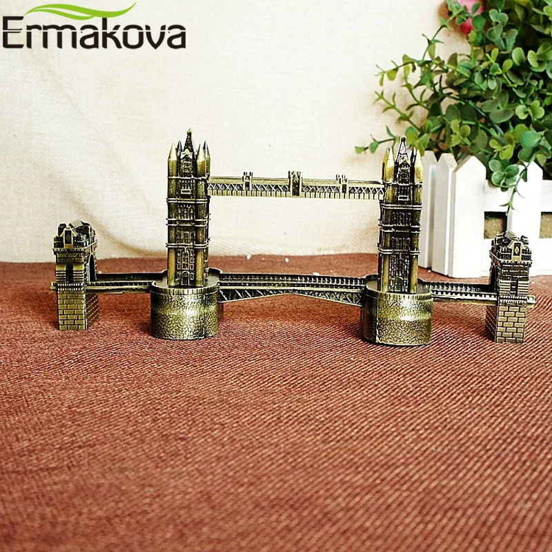 Фото Античная бронзовая статуэтка эрмакова, Лондонская статуэтка, металлический мост, модель ориентира, мировая достопримечательность, архитек... №3