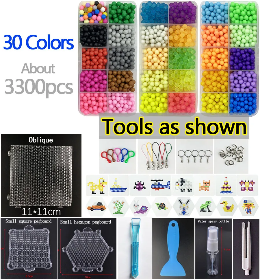 Hama Beads пазл Aqua magic наборы бусин DIY набор для распыления воды игры 3D ручной работы
