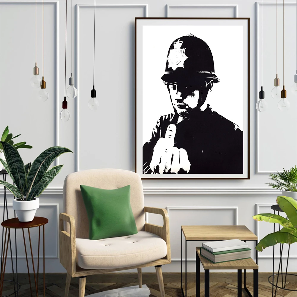 

Nordic characters canvas painting girl and red balloon mural Banksy Art Poster living room bedroom bar home decoration mural