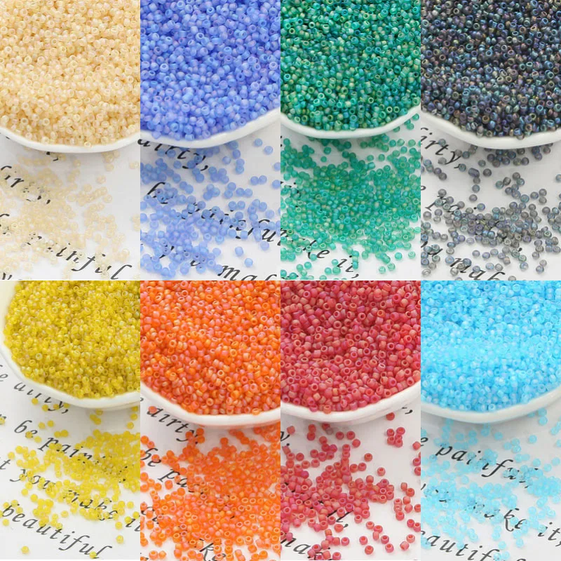 

3mm Frosted Magic Color Rice Beads Beaded Handmade for Diy Bracelet Necklace Seed Beads Small Glass Spacer Beads Wholesale
