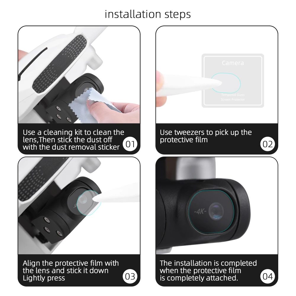 1/2 Set HD Lens Screen Protector for FIMI X8 Mini Anti-Scratch Tempered Glass Lens Film Protective Kits Accessories