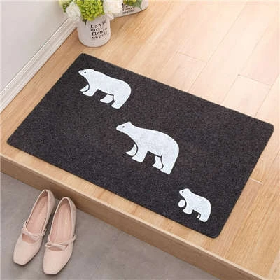 Black Декоративный коврик для входной двери, коврик для входной двери, 40x60 см, полиэфирное волокно с вышивкой клевера, TPR резиновый Противоскользящий коврик для пола, ковер - Цвет: Black