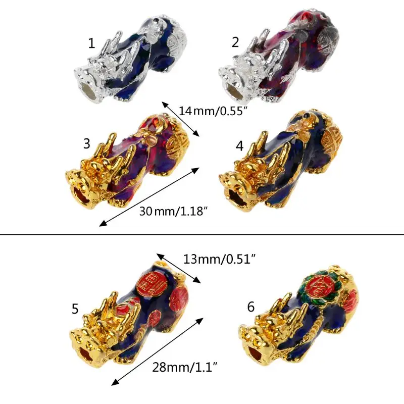 Китайские бусины Pixiu с изменением цвета и температуры настроения амулет на удачу
